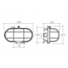 Aplique estanco oval de aluminio y vidrio, hasta 60W 